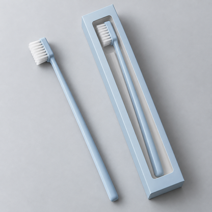 Mist Blue Household Detail Brush with Slim Handle & White Bristles